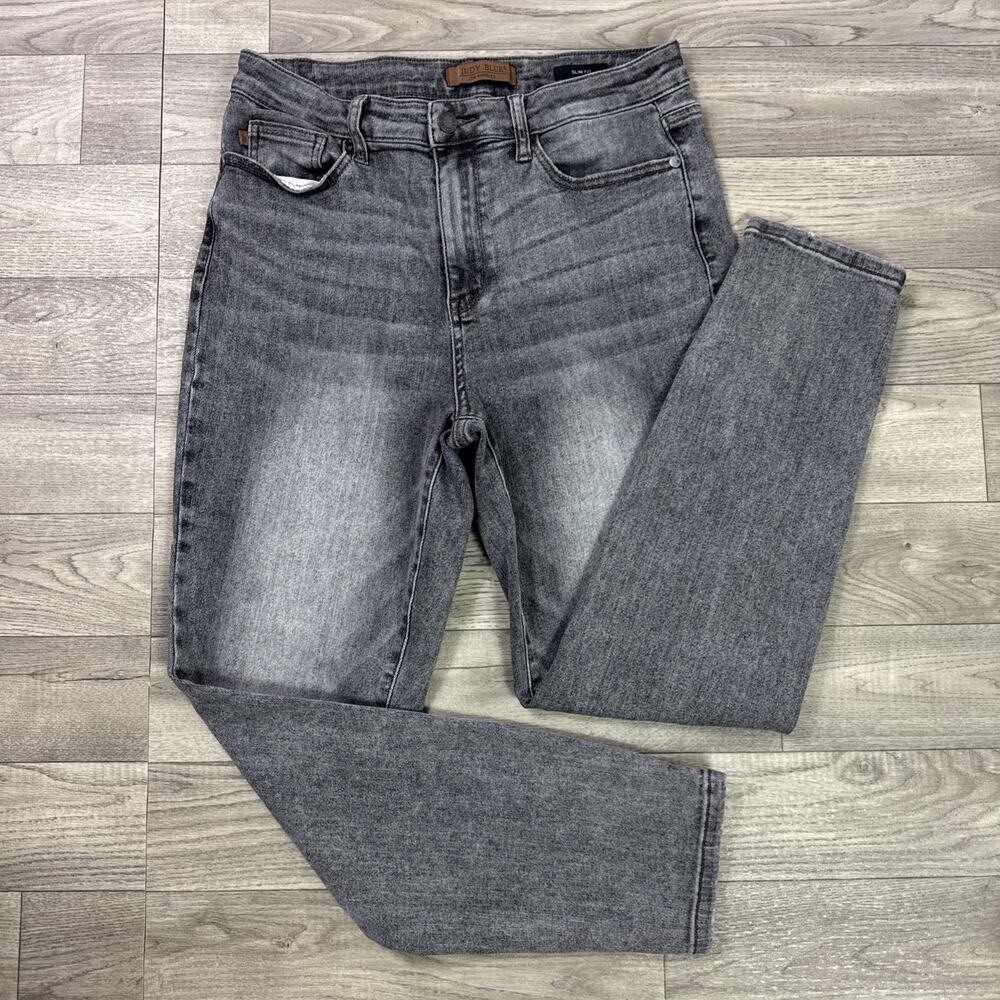 Judy Blue Slim Fit Denim Jeans High Rise Gray Wash sz 11/30